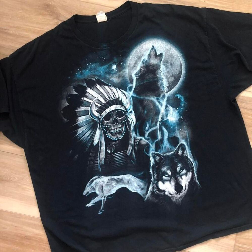 Vintage Native American Wolf Tee 3XL